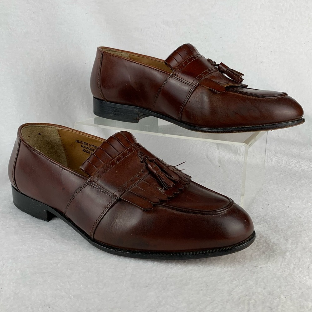 Stacy Adams Brown Leather Tassel Kiltie‎ Men’s Dress Shoes Size 10 Academia